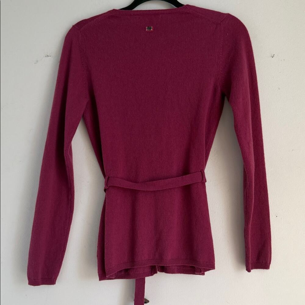 Burberry London 100% cashmere V-neck button up belted knit cardigan sweater XS - Picture 7 of 8